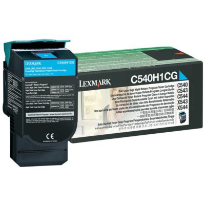 Lexmark C540H1CG High Yield Toner, Cyan Single Pack